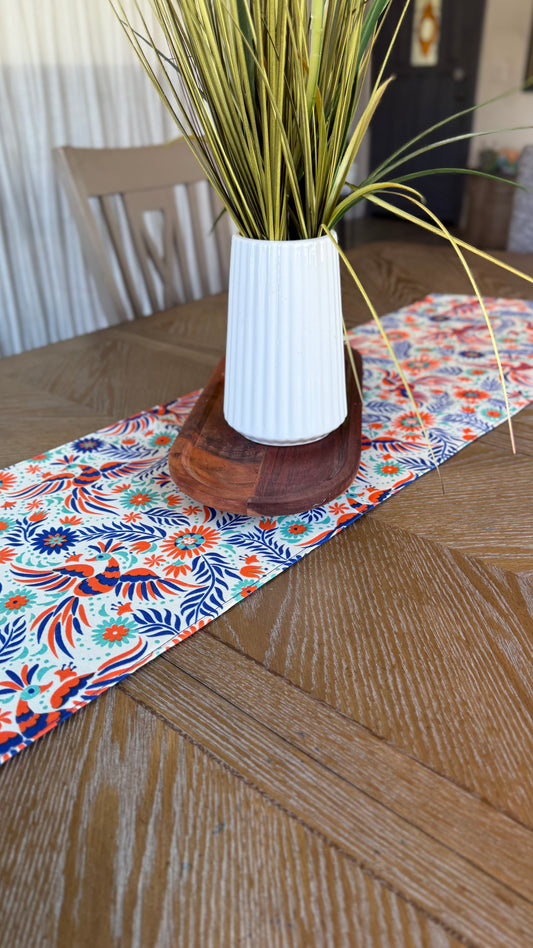 Otomi inspired (printed) Table Runner (Blue)