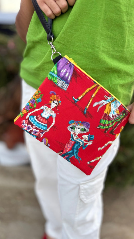Calaveras Zipper Bag (red)