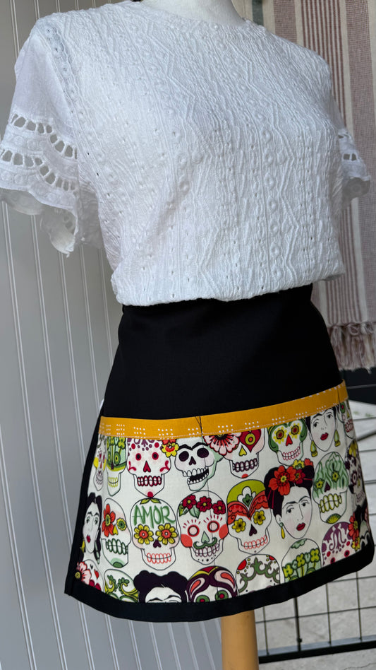 Frida and Calaveritas (black) - Multipurpose Apron