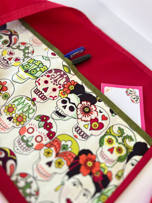 Frida and Calaveritas (Red) - Multipurpose Apron