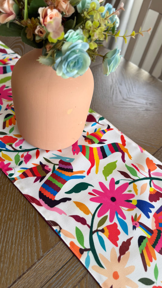 Otomi inspired (printed) Table Runner (pink)