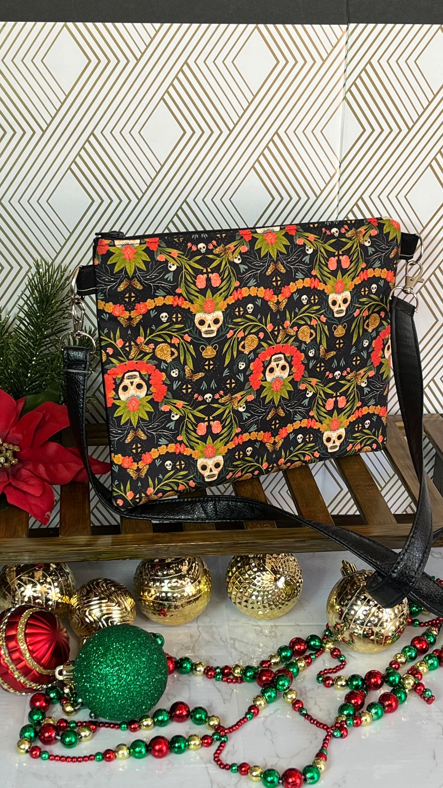 Dia de Muertos Crossbody Bag (Marygolds)