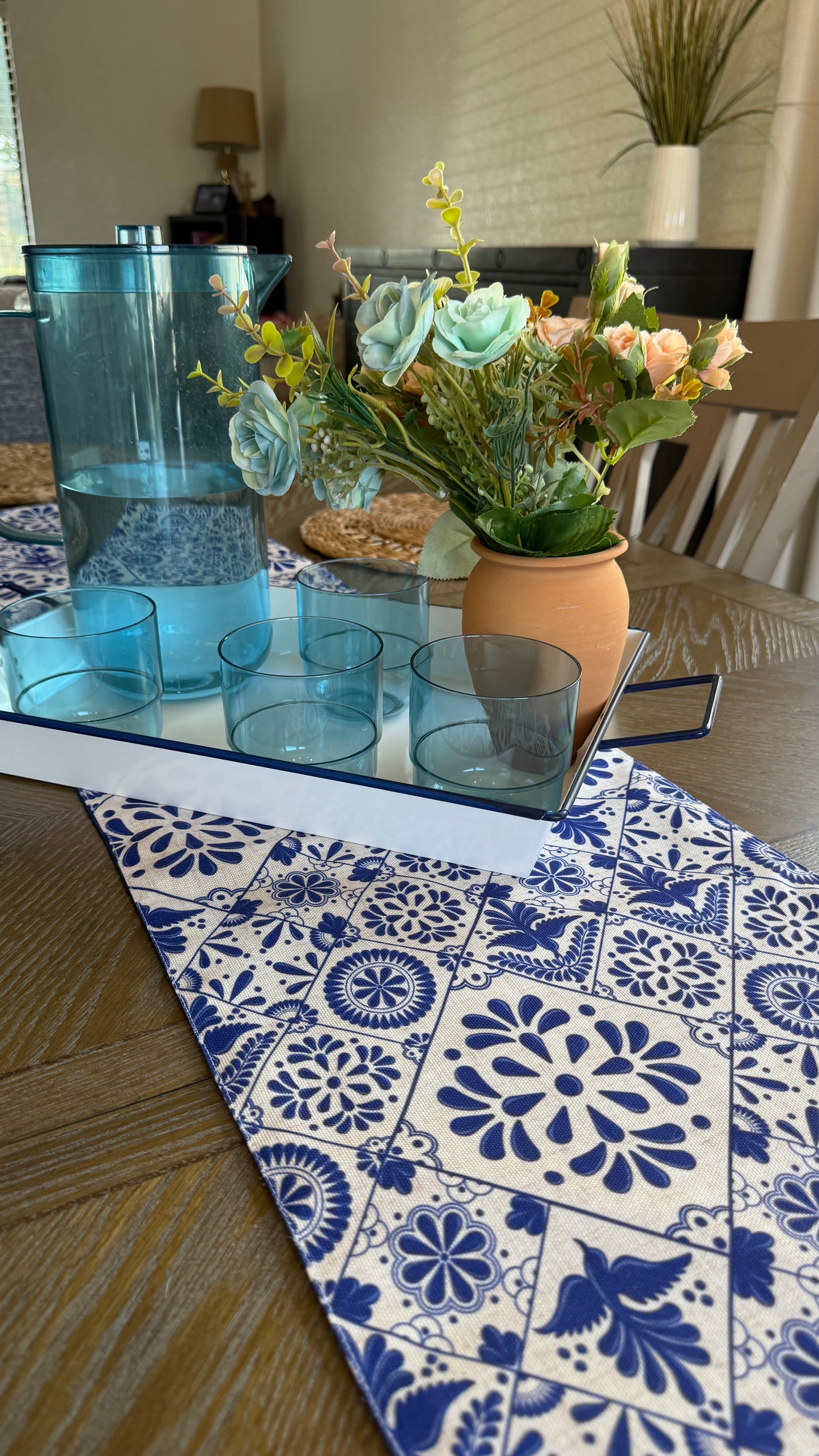 Azul Talavera Table Runner