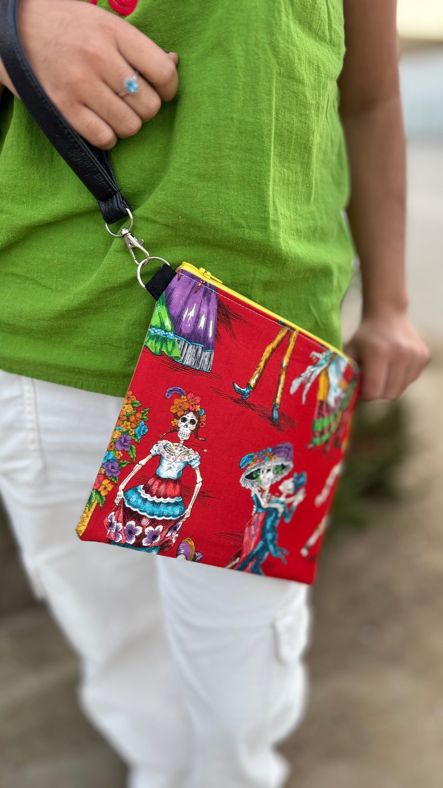 Calaveras Zipper Bag (red)