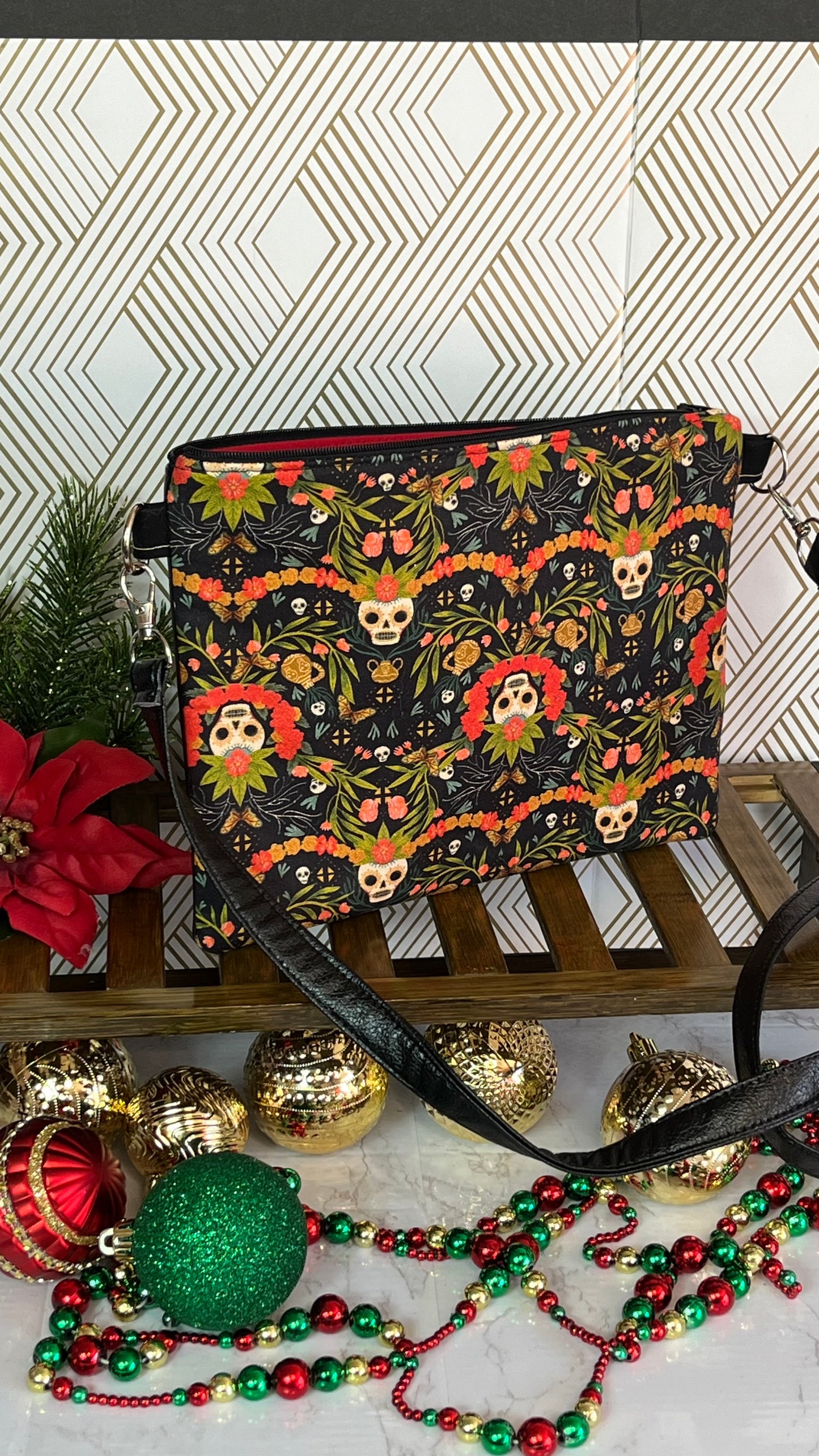 Dia de Muertos Crossbody Bag (Marygolds)