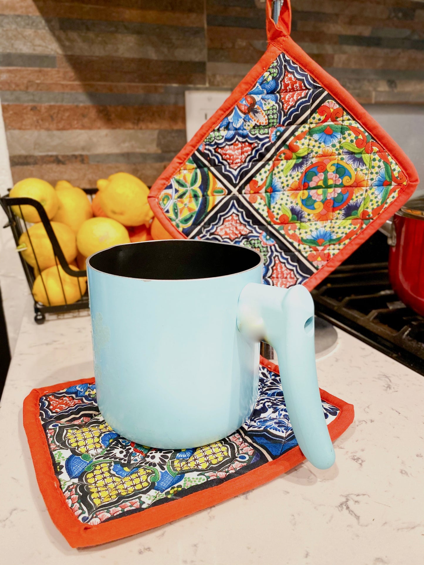 Mexican Talavera inspired Pot holder/Trivet