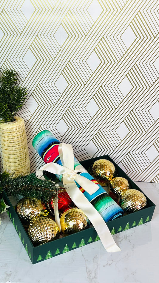 Sarape Makeup Bag and Brushroll (Light blue)