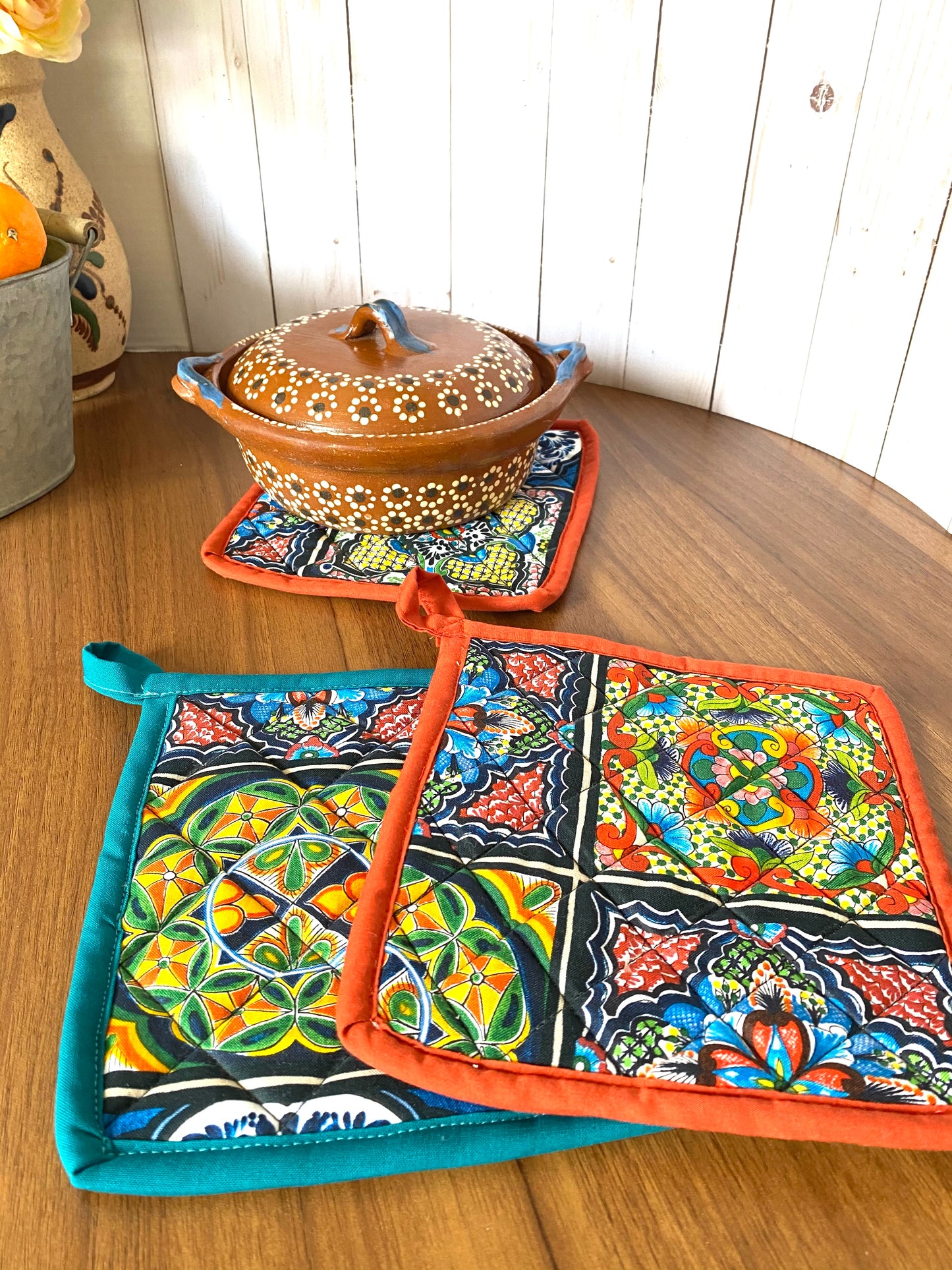 Mexican Talavera inspired Pot holder/Trivet