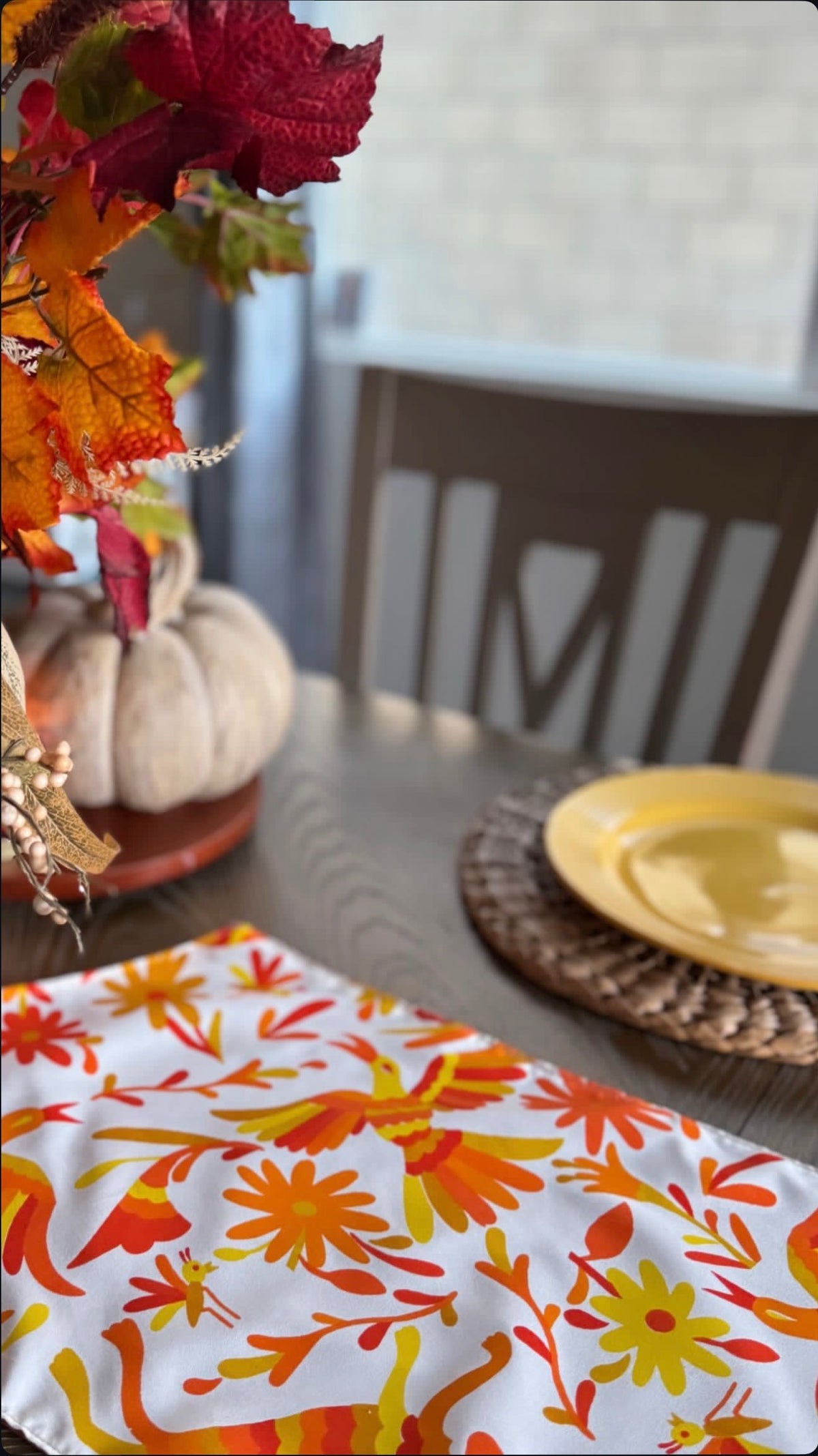 Otomi inspired (printed) Table Runner (yellow)
