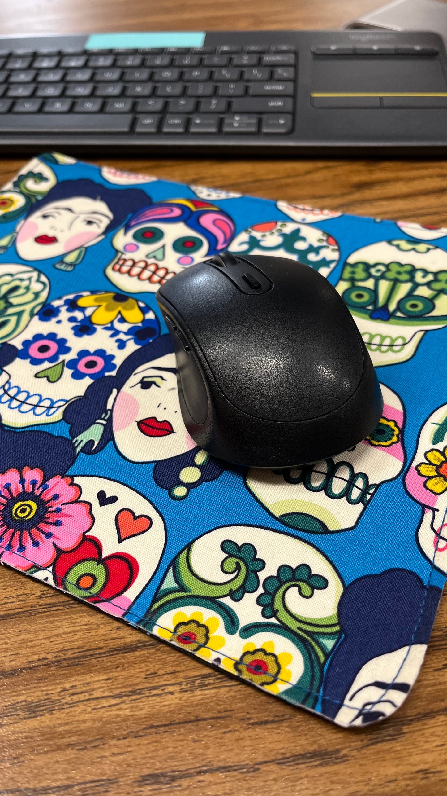 Blue Calaveritas Mouse Pad