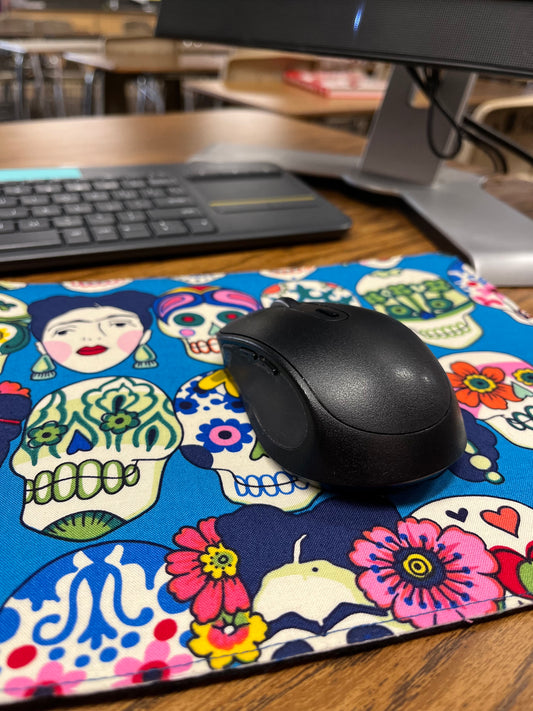 Blue Calaveritas Mouse Pad
