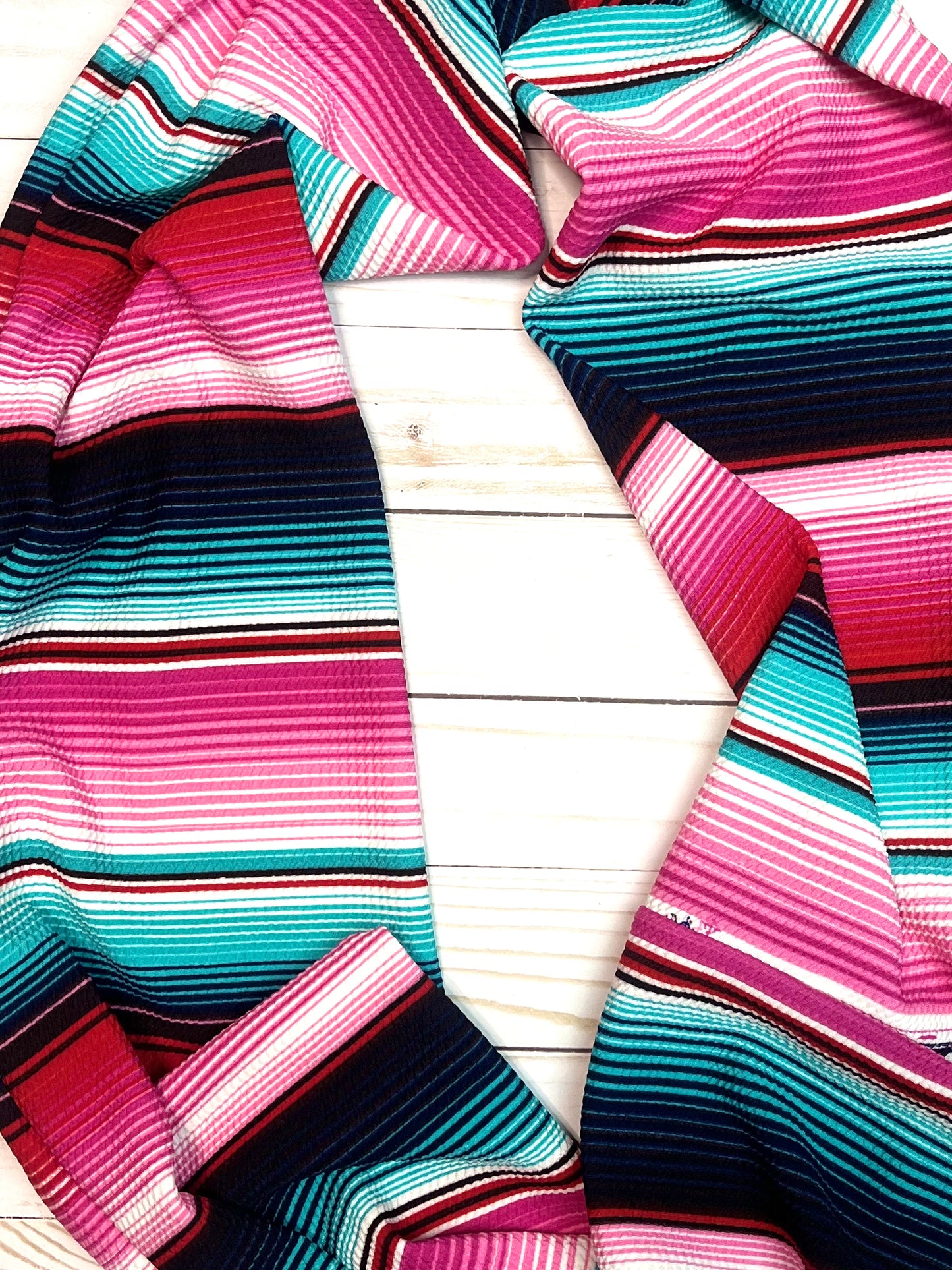 Pink and teal Sarape Inspired Infinity Scarf