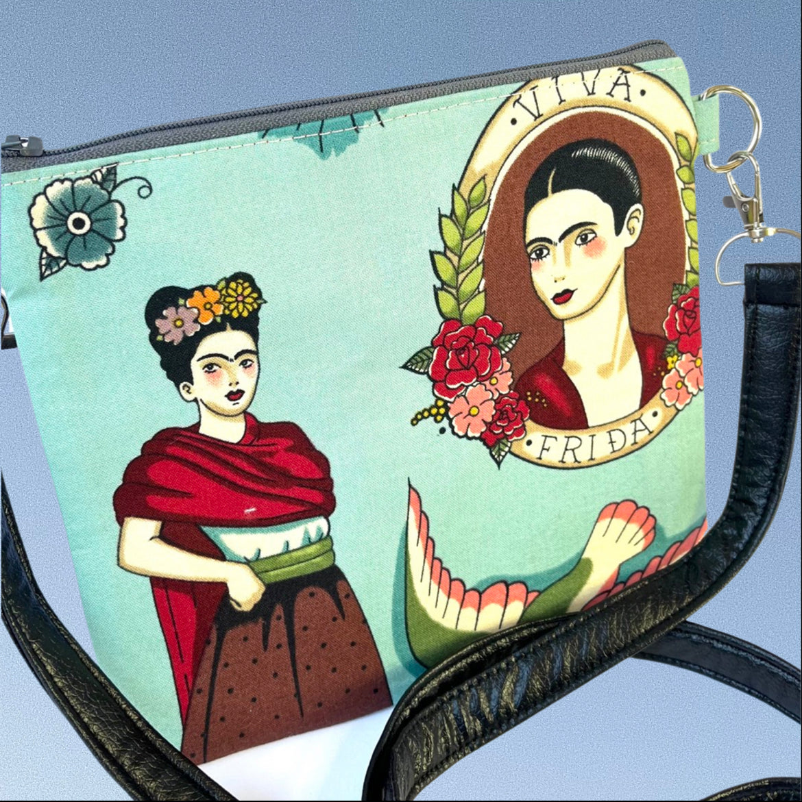 Viva Frida Zipper Bag (blue)