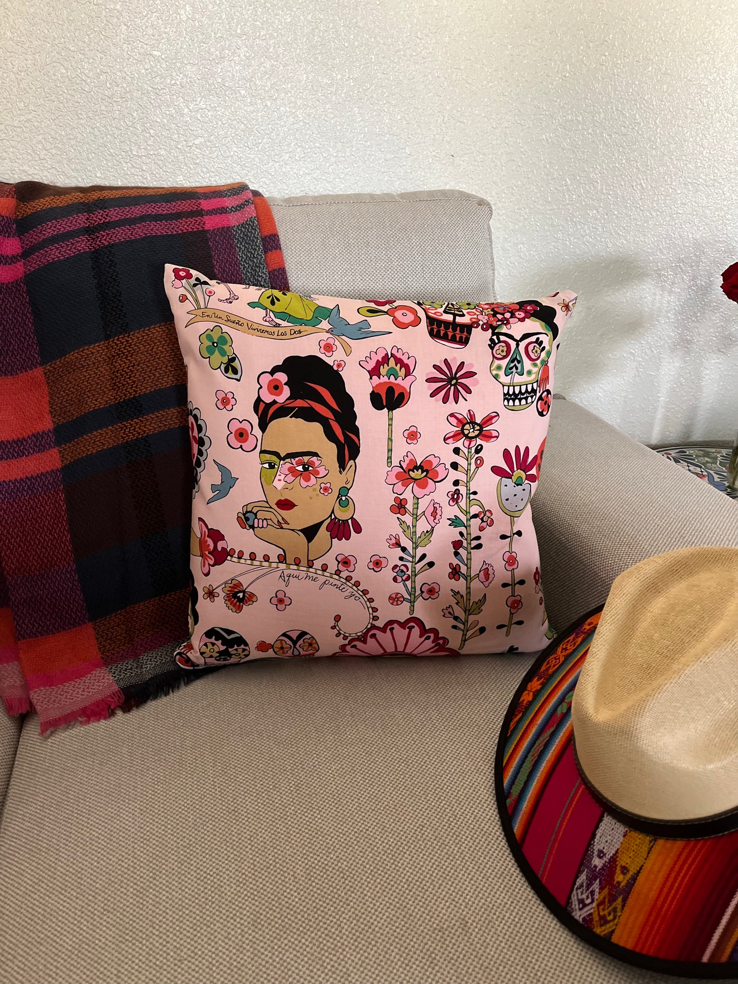 Frida Decorative Pillow Sleeve (Soft Pink)