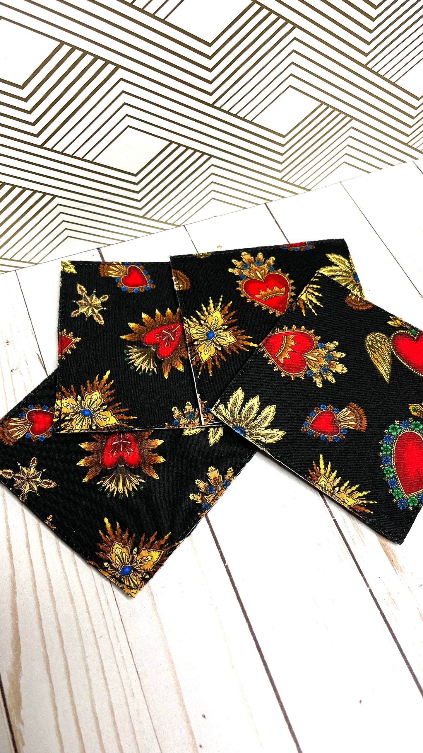 Sacred Hearts Fabric Coasters