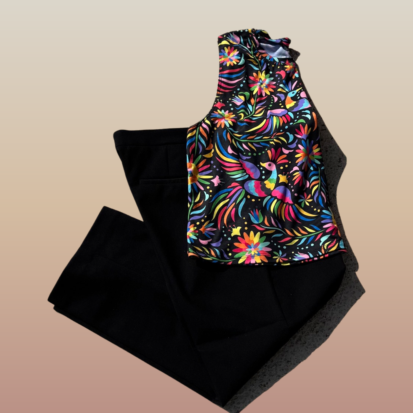 Otomi print Blouse (black)
