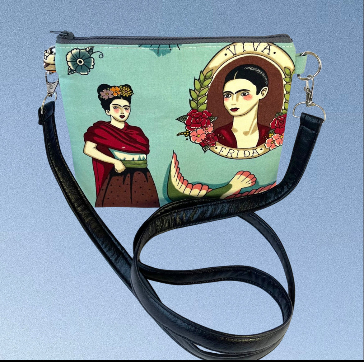 Viva Frida Zipper Bag (blue)