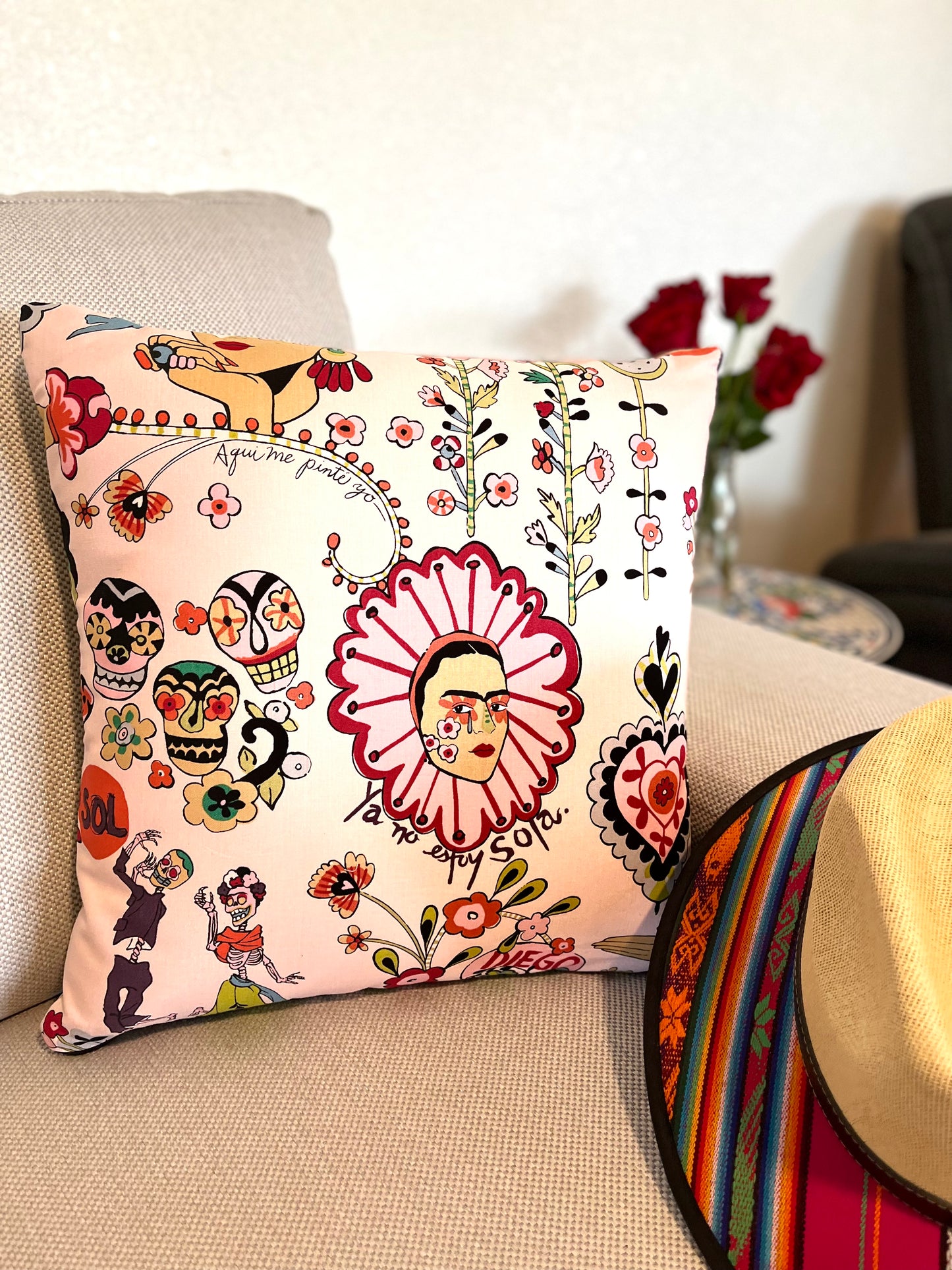 Frida Decorative Pillow Sleeve (Soft Pink)