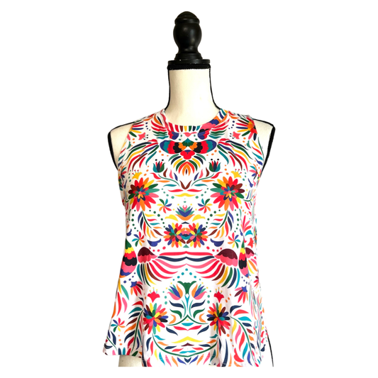 Otomi Printed Sleeveless Top (White)