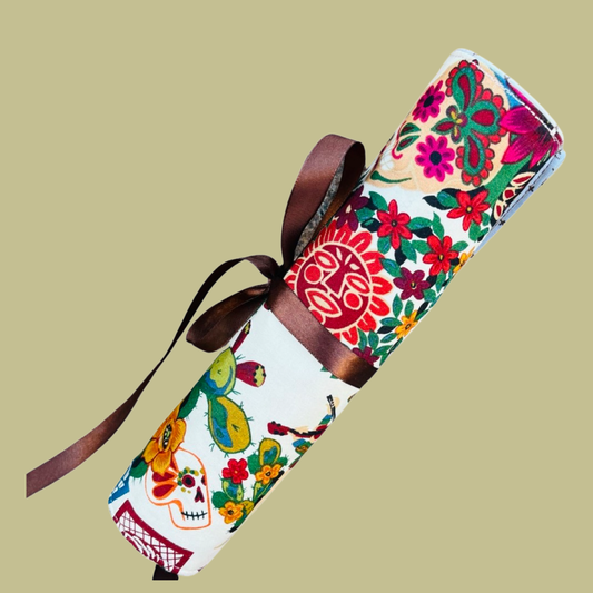 Mexico Lindo Brushroll and Makeup Bag