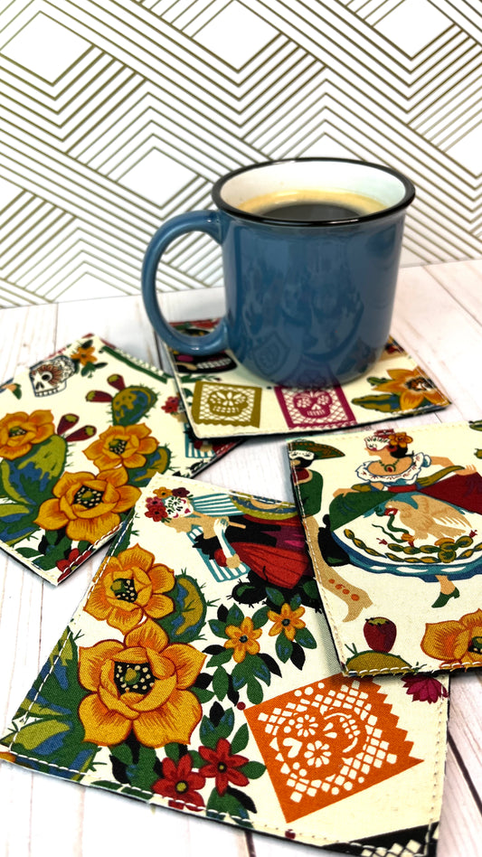Viva México Fabric Coasters