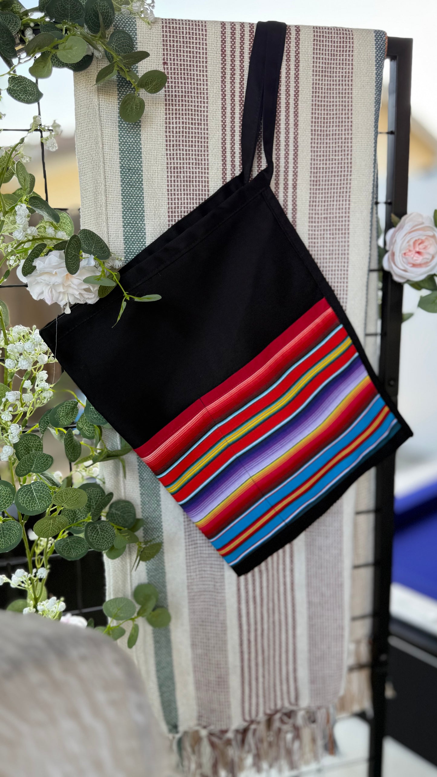 Sarape inspired Multipurpose Apron - (red tones)