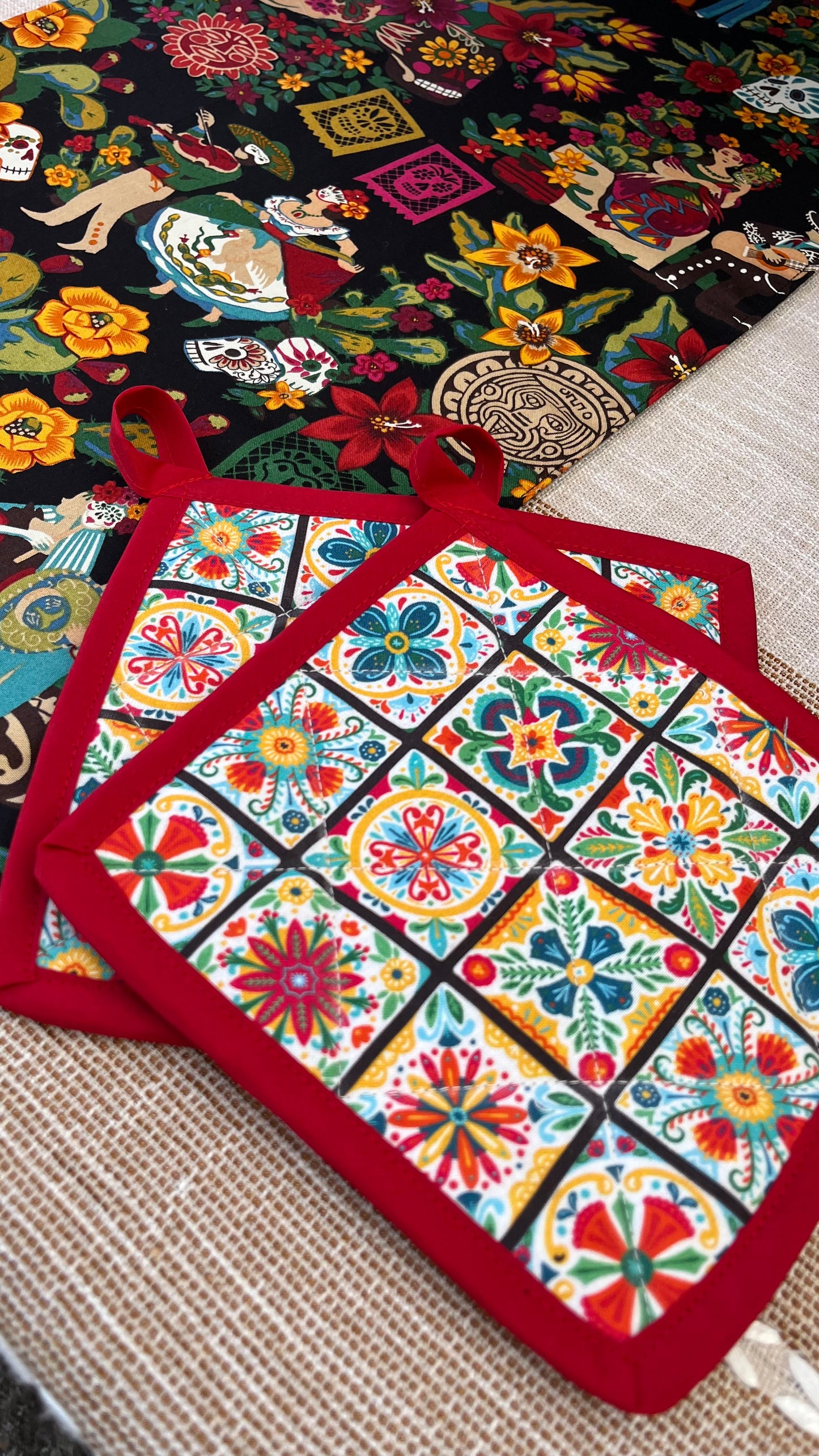 Mexican Talavera inspired Pot holder/Trivet