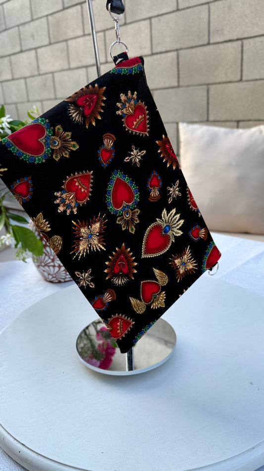 Clutch - Sacred Hearts Zipper Bag