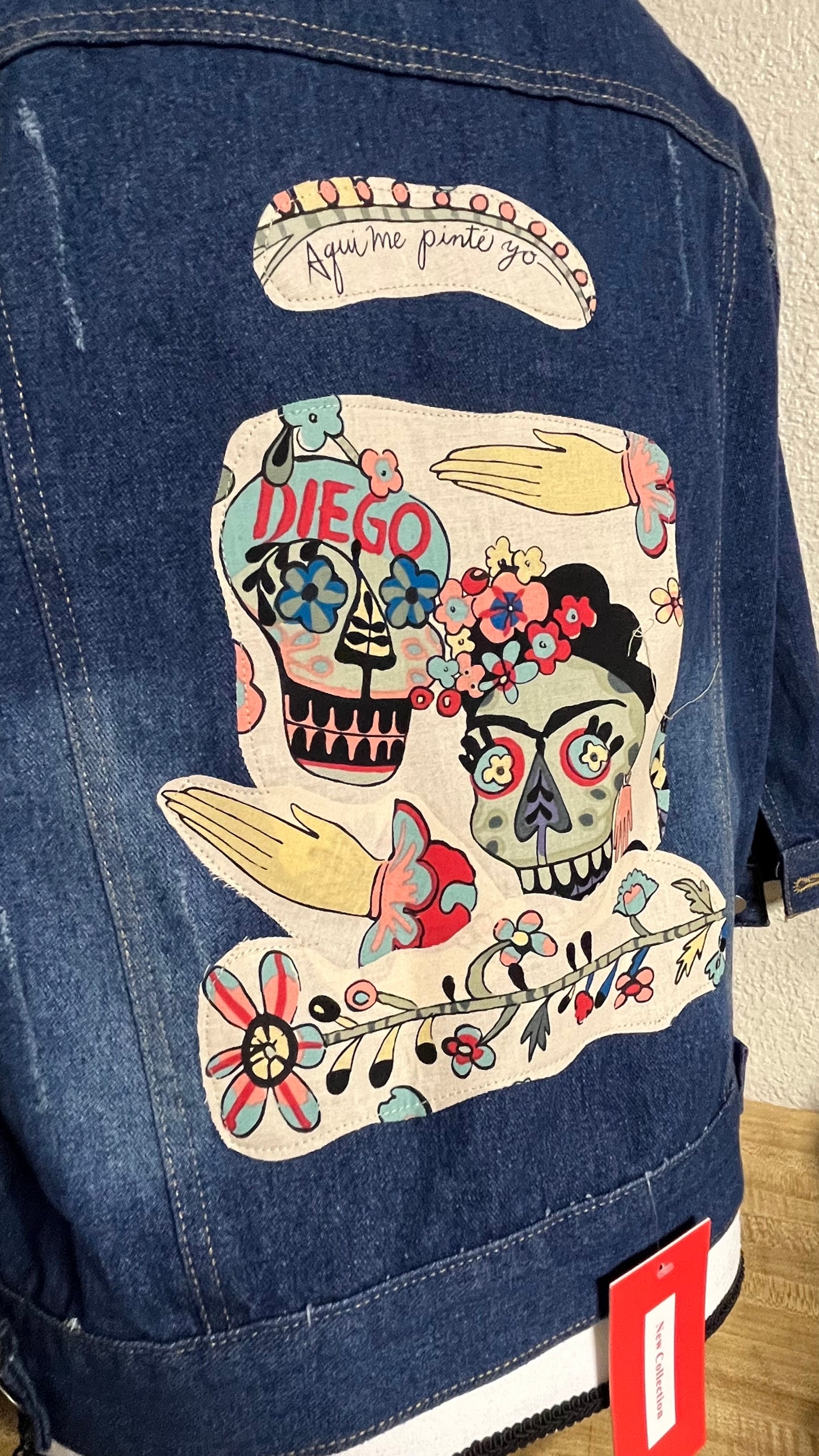 One of a kind Denim Jacket - Frida y Diego (beige