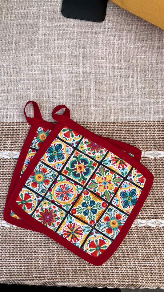 Mexican Talavera inspired Pot holder/Trivet