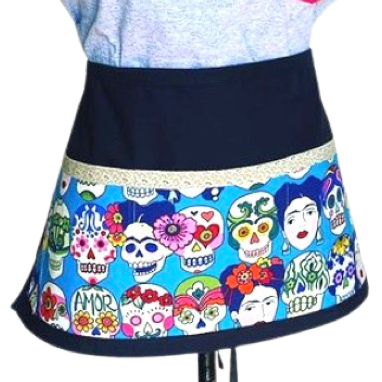 Frida and Calaveritas - Multipurpose Apron (blue)