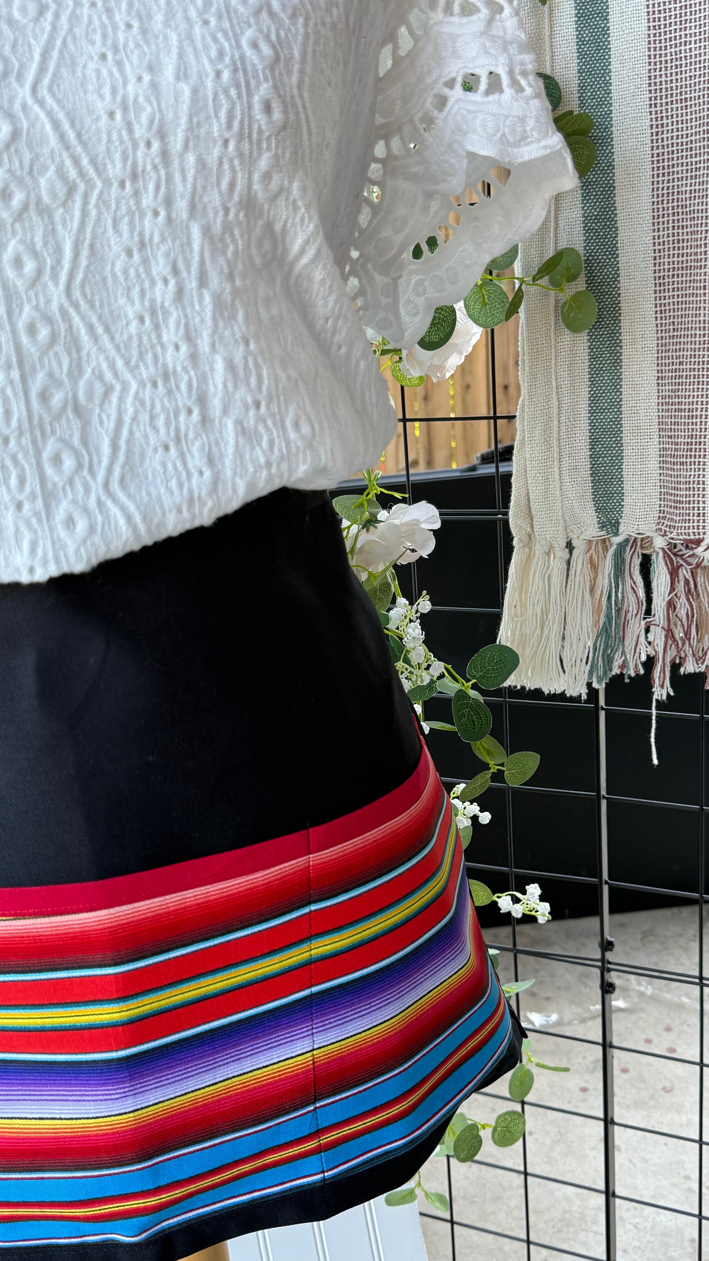 Sarape inspired Multipurpose Apron - (red tones)