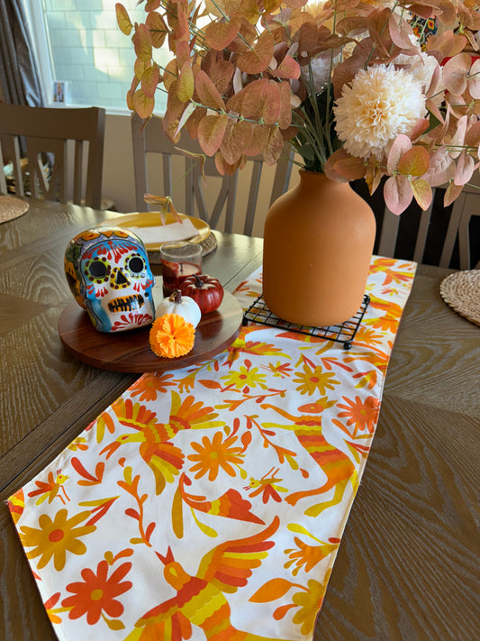 Otomi inspired (printed)  Table Runner (yellow)