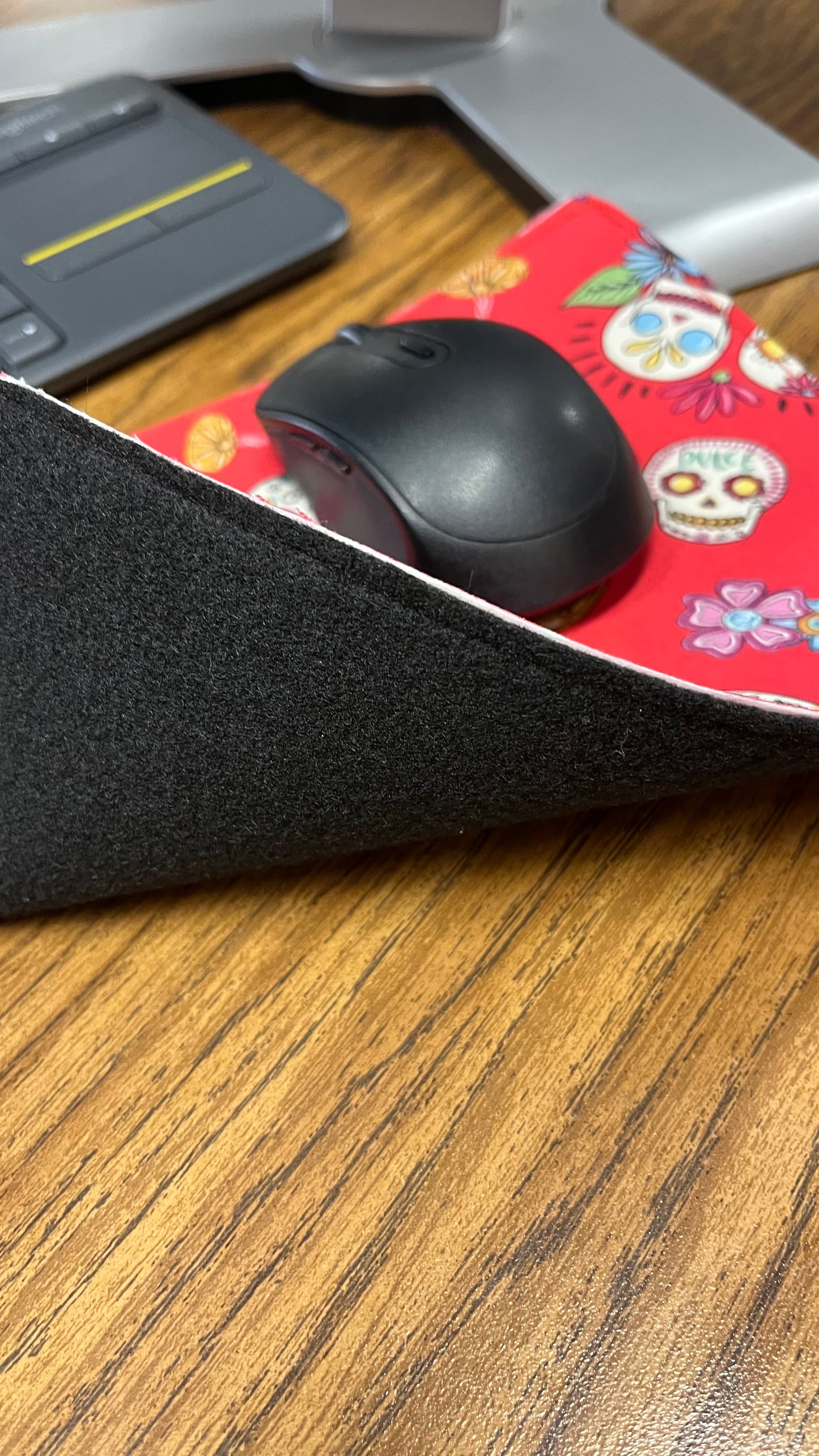 Soft Red Calaveritas Mouse Pad