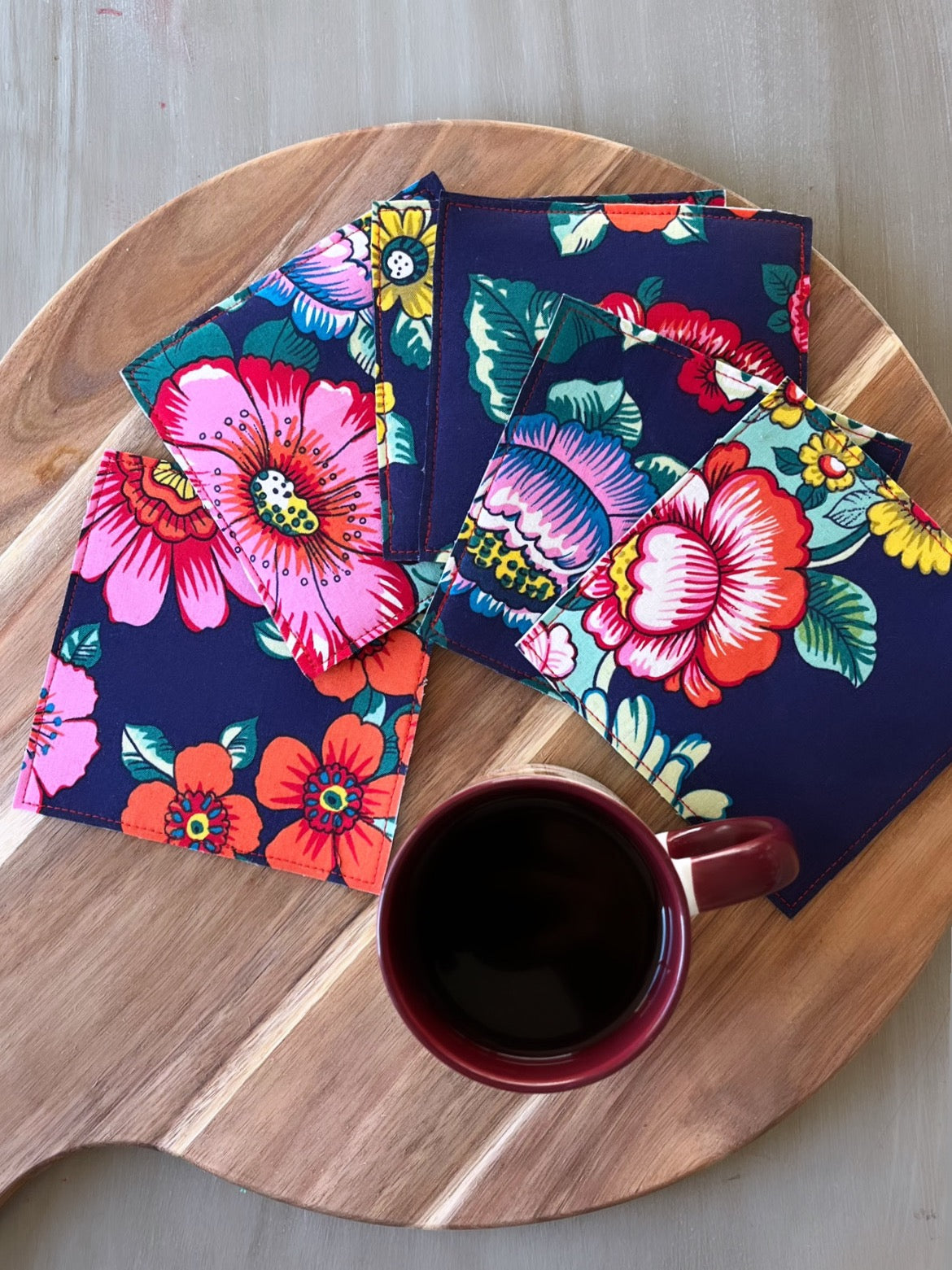Floral Fabric Coasters