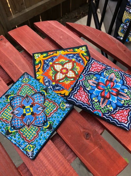 Mexican Talavera Fabric Coasters