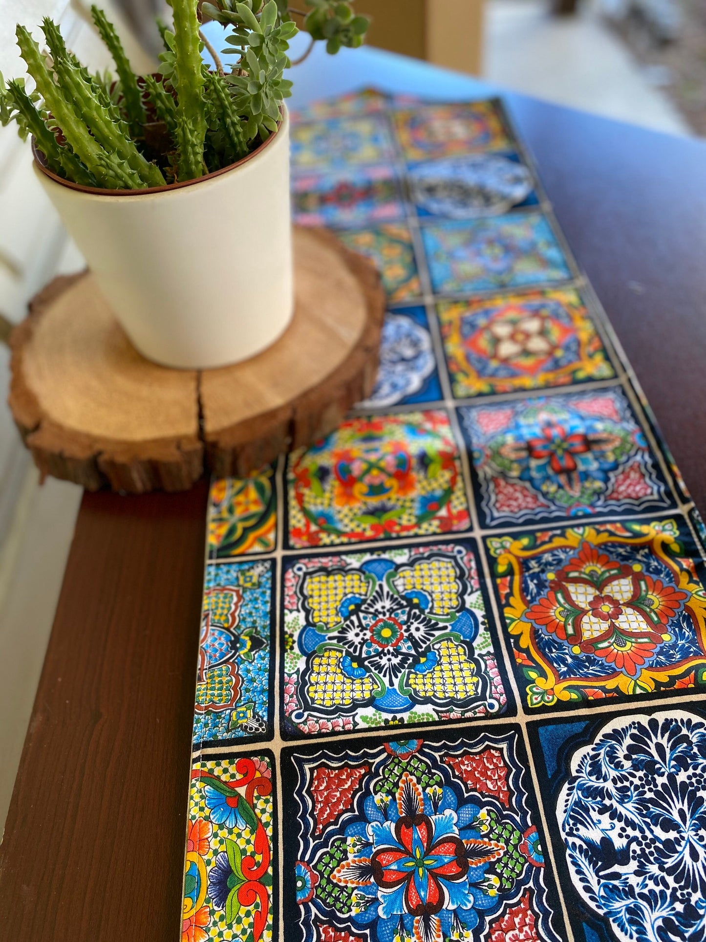 Talavera Tiles Table Runner