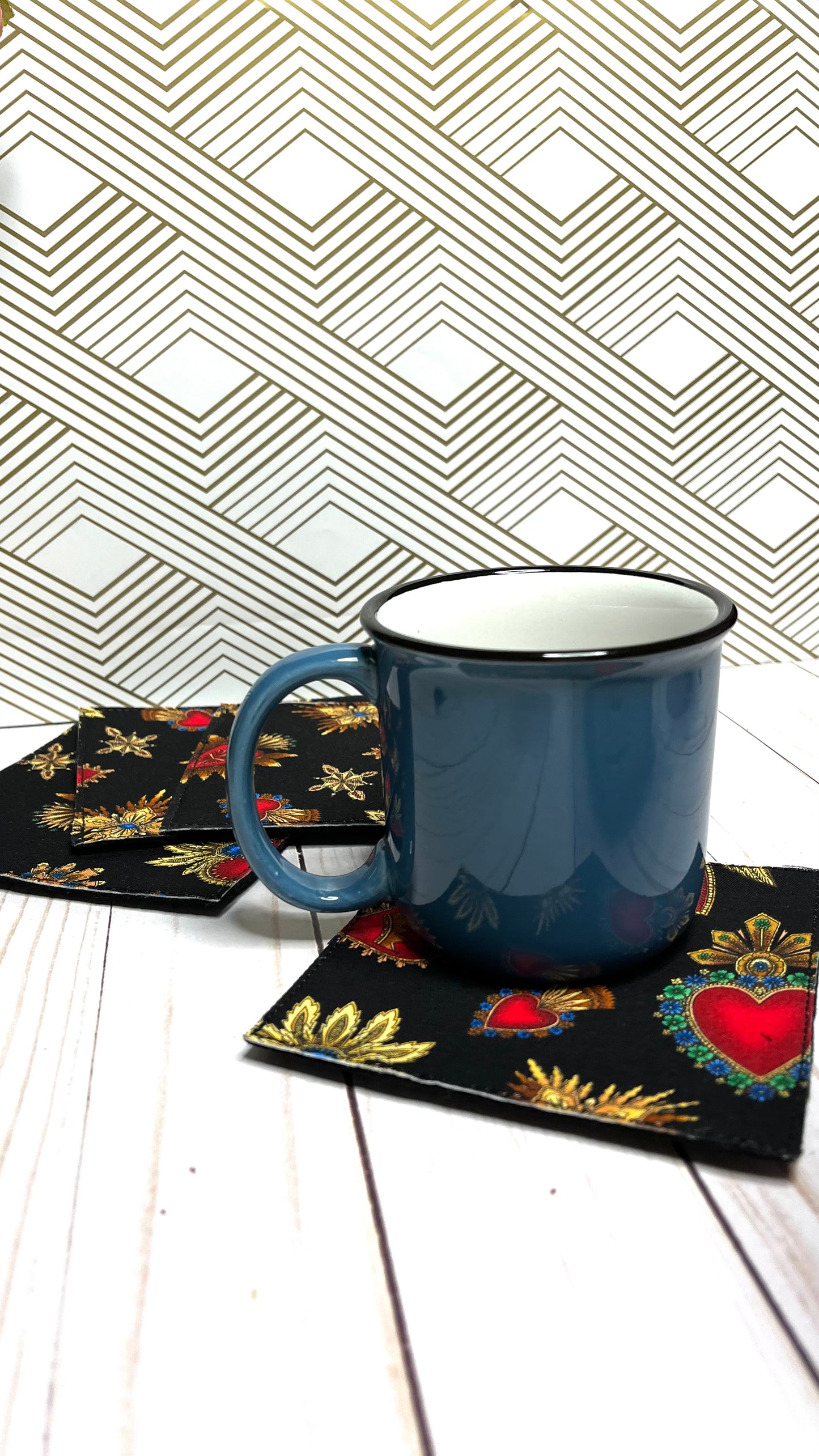 Sacred Hearts Fabric Coasters