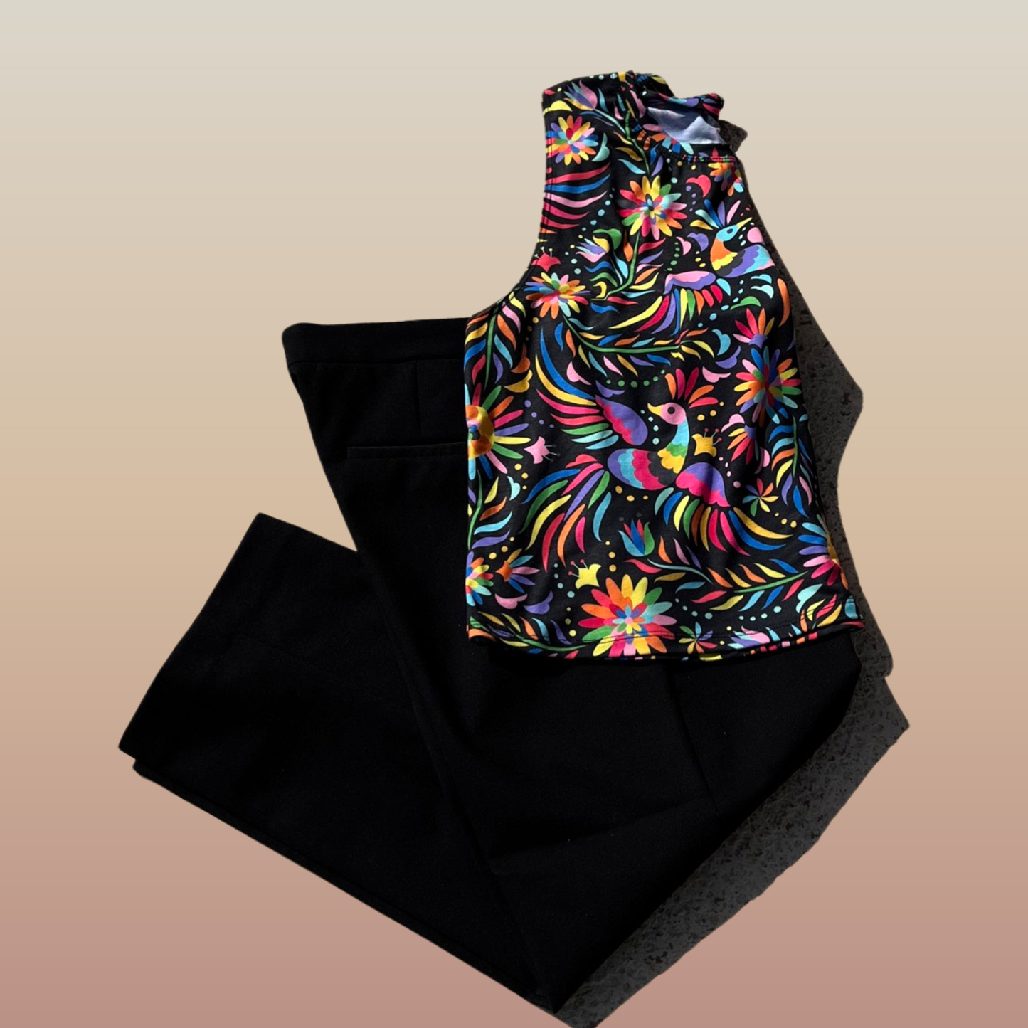 Otomi print Blouse (black)