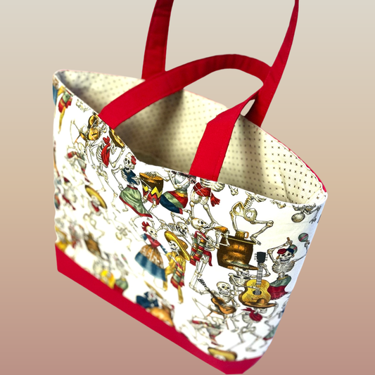Baile de de Calaveras Tote bag - (Red)