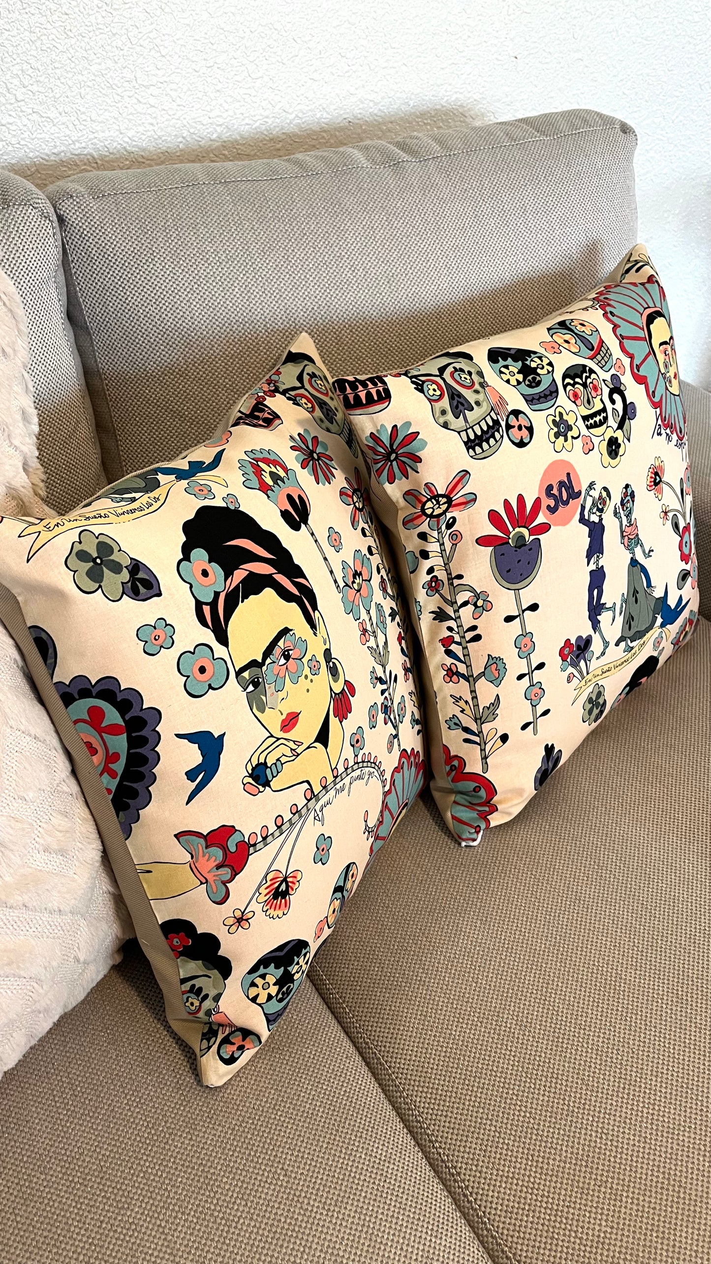 Frida Decorative Pillow Sleeve (Beige)