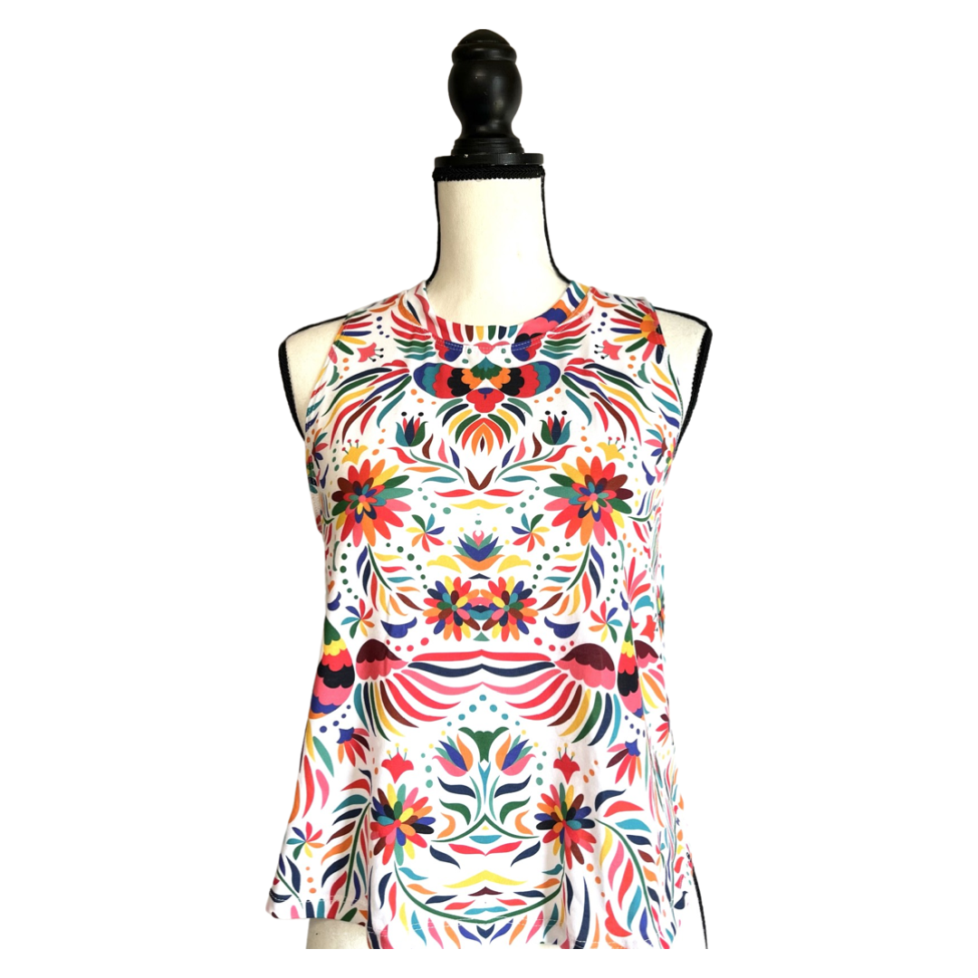 Otomi Printed Sleeveless Top (White)