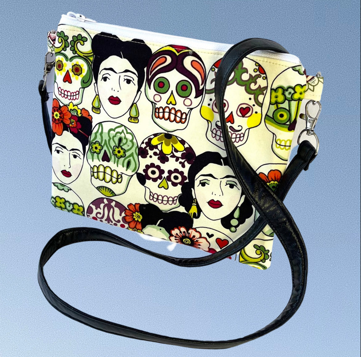 Frida & Calaveritas Crossbody Bag (Beige)